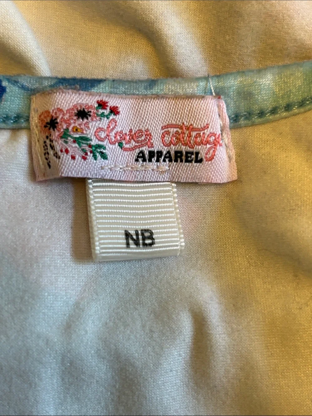 Clover Cottage Apparel floral ruffled baby garment size NB